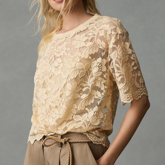 Anthropologie Tops - Anthropologie Dolan Boxy Lace Tee
